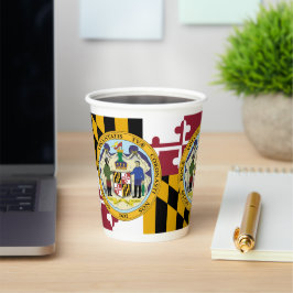 Vasos De Papel Marylander Flag & Seal Design, Flag of Maryland