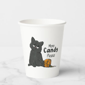 Vasos De Papel Más dulces por favor Halloween Gato Negro