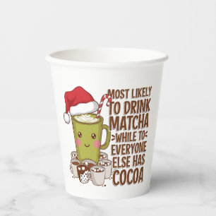 Vasos De Papel Más Propenso a Beber Matcha Mientras Todos los Dem