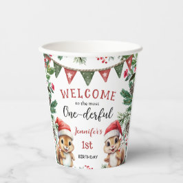 Vasos De Papel Más ÚNICO | Navidades de ardillas 1er cumpleaños