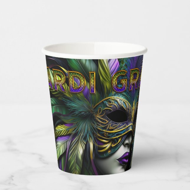 Vasos De Papel Máscara de Mardi Gras (Izquierda)