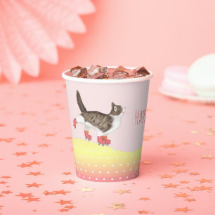 Vasos De Papel Mascotas de patinaje sobre ruedas taza de fiesta d