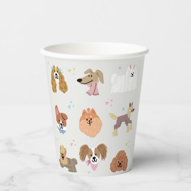 Vasos De Papel Mascotas de perros niños (Anverso)