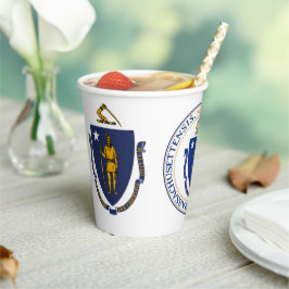 Vasos De Papel Massachusite Flag & Seal, Flag of Massachusetts