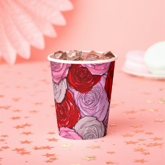 Vasos De Papel Matrícula de Rosas