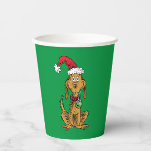 Vasos De Papel Max el perro con sombrero de Santa