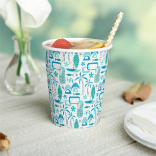 Vasos De Papel MCM Hawaiian Village – Blue