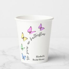 Vasos De Papel Me Da Una Ducha De Novias Mariposas