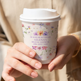 Vasos De Papel Me Da Una Ducha De Novias Mariposas Púrpura