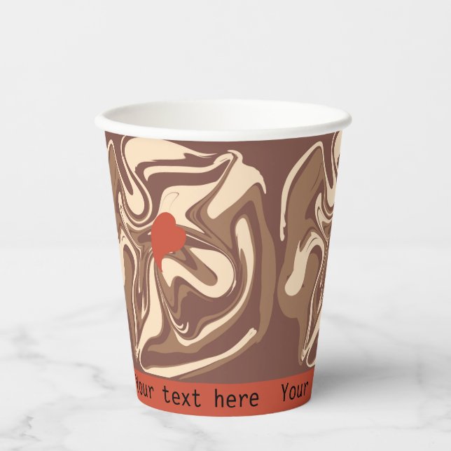 Vasos De Papel Me encanta el personalizado cappuccino (Anverso)