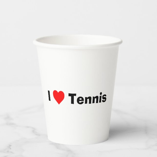 Vasos De Papel Me encanta el tenis (Anverso)