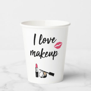 Vasos De Papel Me encanta la maquillaje