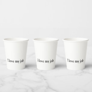 Vasos De Papel Me encanta mi café de trabajo