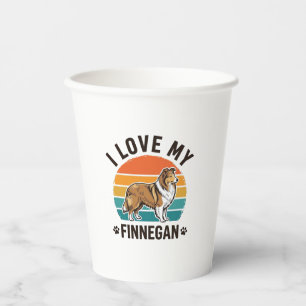 Vasos De Papel Me encanta mi camisa con el nombre de perro vintag