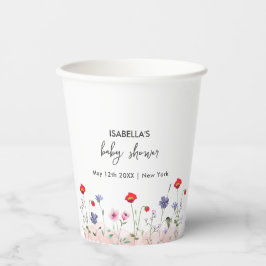 Vasos De Papel Meadow Summer Wildflower Baby Shower