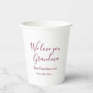 Vasos De Papel mejor abuela jamás abuelos foto regalos clásicos