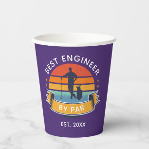 Vasos De Papel Mejor Ingeniero De Par Engineering Graduado Golfer