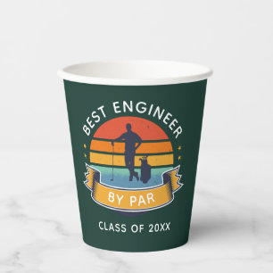 Vasos De Papel Mejor Ingeniero De Par Graduate 2024 Golf Lover
