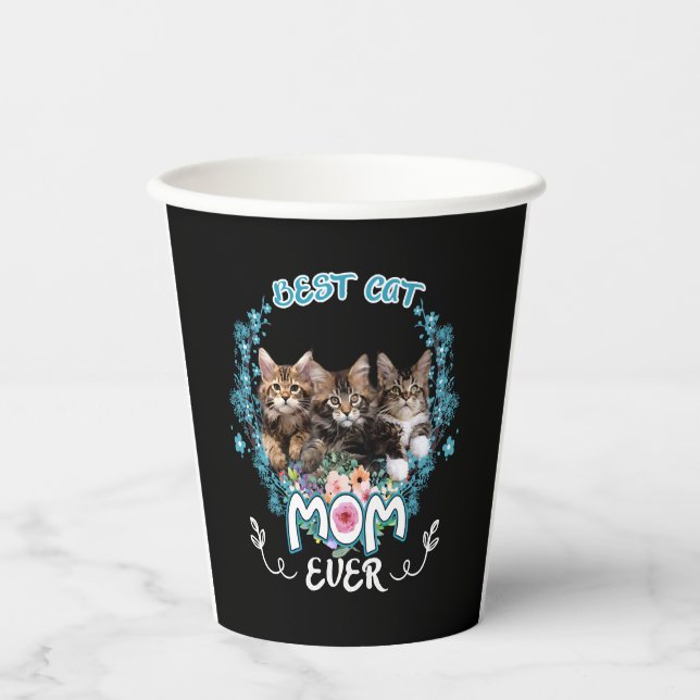 Vasos De Papel Mejor Madre De Gato (Anverso)