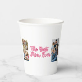 Vasos De Papel Mejor Mamá del Mundo | Collage Personalizado de 3 
