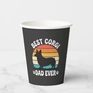 Vasos De Papel Mejor papá Corgi Retro Perro