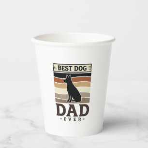 Vasos De Papel Mejor papá de perro vintage diseño de amante de pe