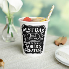 Vasos De Papel Mejor Papá Nunca