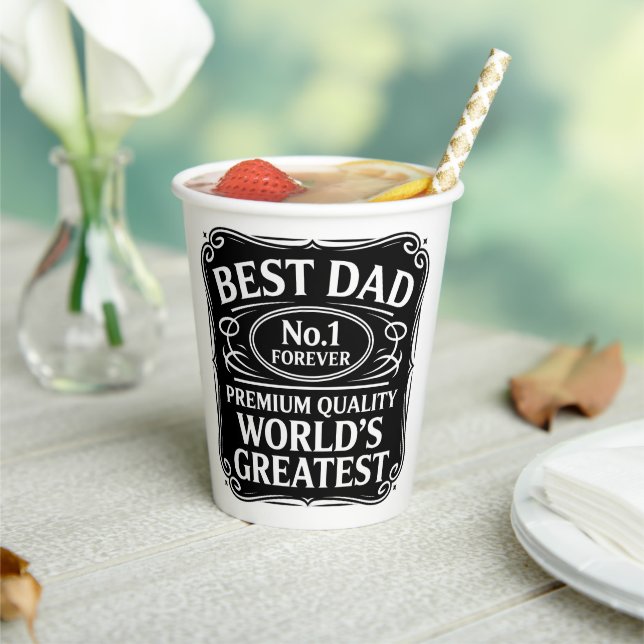 Vasos De Papel Mejor Papá Nunca (in situ)