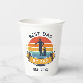 Vasos De Papel Mejor Papá Por El Personalizado De Par Golf Lover