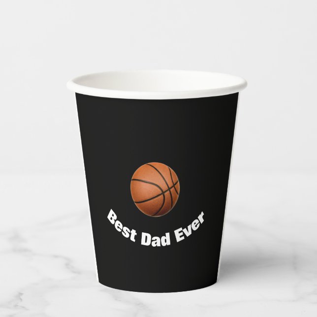 Vasos De Papel Mejor Personalizado de Baloncesto de Papá (Anverso)