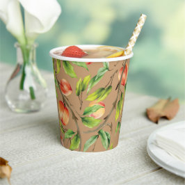 Vasos De Papel Melocotones en el árbol