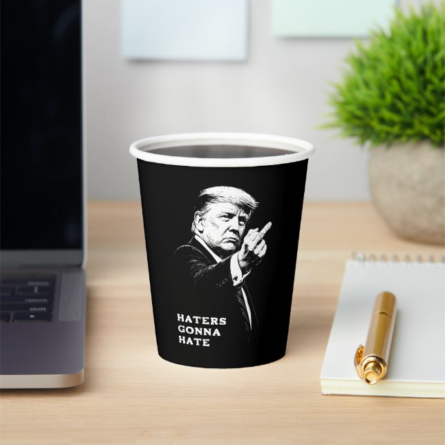 Vasos De Papel Meme Divertido Dedo Medio Trump 2026 (in situ)