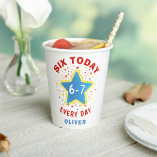 Vasos De Papel Meme Divertido Seis Hoy 6-7 Todos los Días Cumplea