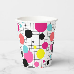 Vasos De Papel Memphis polka pega taza de papel