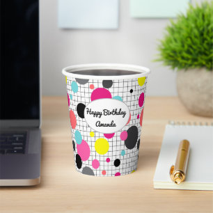 Vasos De Papel Memphis polka pega taza de papel