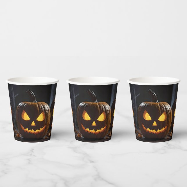Vasos De Papel Mención de calabaza de Halloween, (Multi)