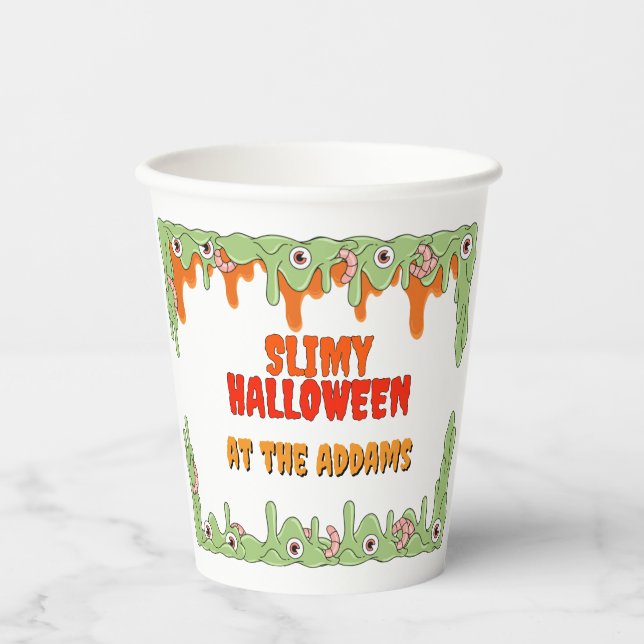 Vasos De Papel Menos Halloween resbaladizo con amigos ocultos Cop (Anverso)