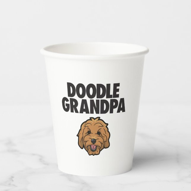 Vasos De Papel Mens Goldendoodle Abuelo Doodle Papa Cute Goldend (Anverso)