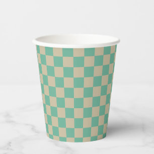 Vasos De Papel Mentina de patrón de tablero de ajedrez estético r