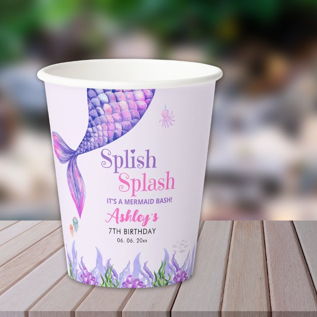Vasos De Papel Mermaid Birthday Party Cups for Girls (Subido por el creador)