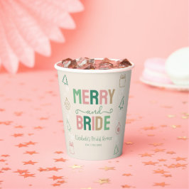 Vasos De Papel Merry & Bride Navidad Bridal Shower