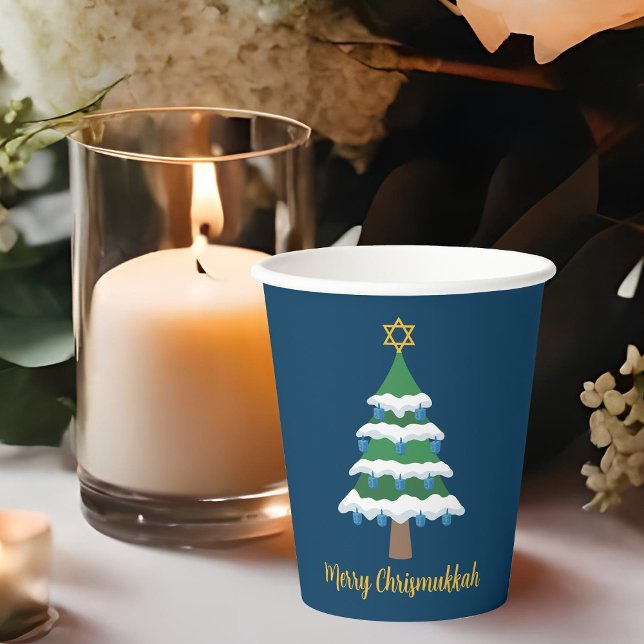 Vasos De Papel Merry Chrismukkah Cute Hanukkah Navidades Fiesta (Subido por el creador)