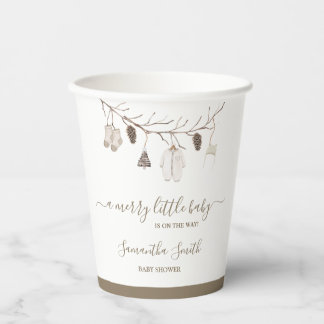 Vasos De Papel Merry Little Christmas Winter Baby Shower