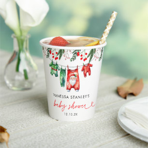 Vasos De Papel Merry Little Floral Navidades Santa Baby Shower