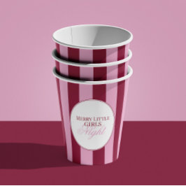 Vasos De Papel Merry little red stripe Christmas Party Cups