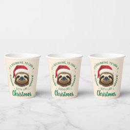 Vasos De Papel Merry Slothmas, Paper Cups