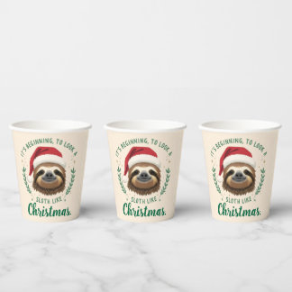 Vasos De Papel Merry Slothmas, Paper Cups