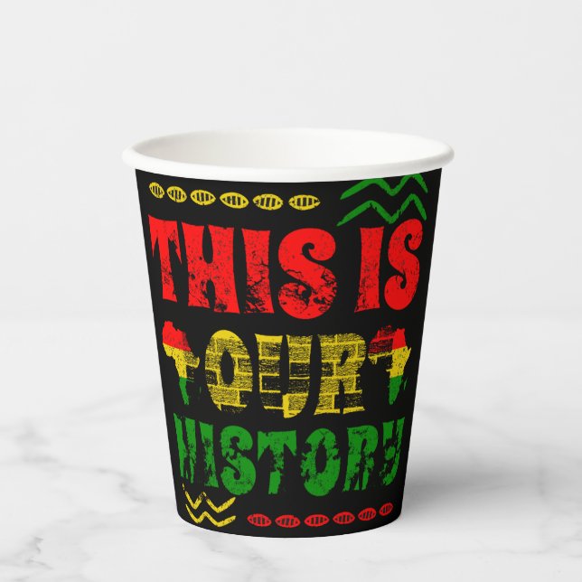 Vasos De Papel Mes de la Historia Negra, afroamericano (Anverso)