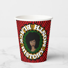 Vasos De Papel Mes de la historia negra, rayas de sol, mujer negr