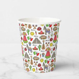 Vasos De Papel México Patrón de símbolos